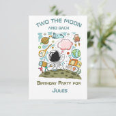 Ruimtevaarder Twee De Maan En Het Achterste Feestt Kaart (Staand voorkant)