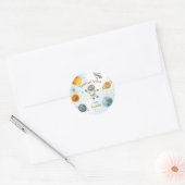 Ruimtevaarder Verjaardag Bedankt Ronde Sticker (Envelop)