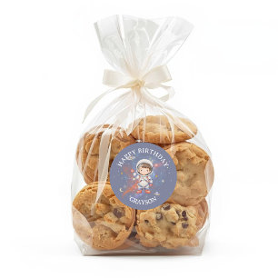 Ruimtevaarder Verjaardag Jongen Buitenruimte Ronde Sticker