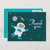Ruimtevaarder verjaardagsfoto dank u briefkaart (Voorkant / Achterkant)
