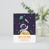 Ruimtevaarder verkent de ruimte Save the Date Briefkaart (Staand voorkant)