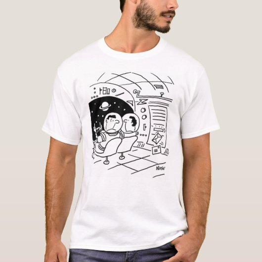 Ruimtevaarder verrast om post te zien bezorgd t-shirt (Voorkant)
