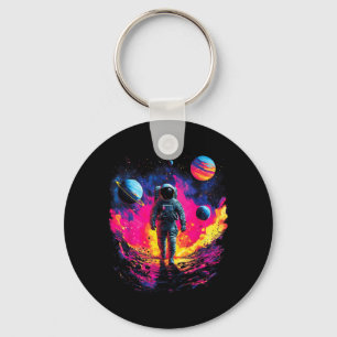 Ruimtevaarder Wandelend in Galaxy Outer Space Expl Sleutelhanger