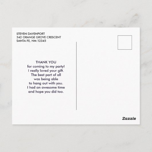 Ruimtevaarder zwevend in de ruimte briefkaart (Achterkant)