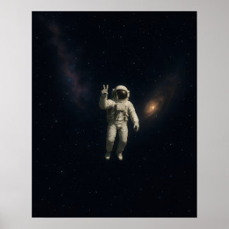 Ruimtevaarder Zwevend in Ruimte Poster