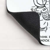 Ruimtevaarders op ruimteschip horen klop op de deu muismat (Hoek)