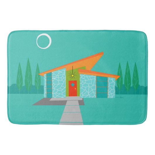 Ruimtevaardijhuis Cartoon Bath Mat (Voorkant)