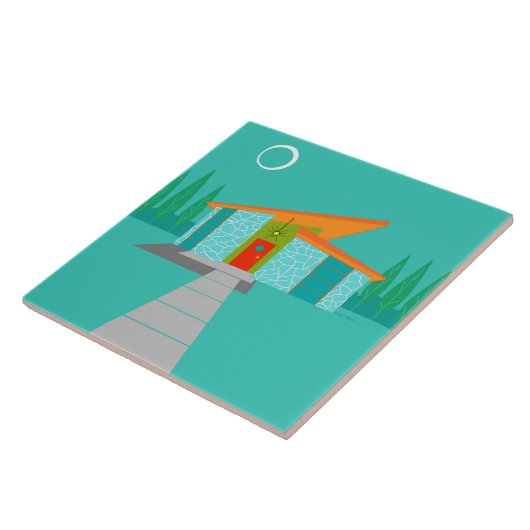 Ruimtevaardijhuis Cartoon keramisch tedossier Tegeltje (Zijkant)