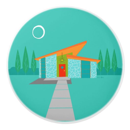 Ruimtevaardijhuis Cartoon keramische knop (Voorkant)