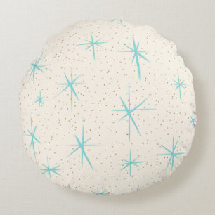 Ruimtevaardijkturquoise Starbursts Round Pillow Rond Kussen