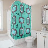 Ruimtevaardijkunst Geometrische kunst Aquamarine Douchegordijn (In situ)