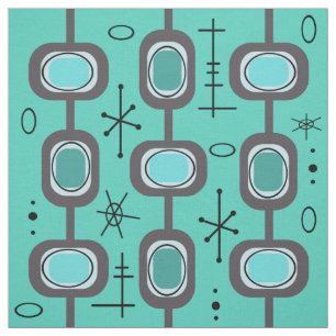 Ruimtevaardijkunst Geometrische kunst Aquamarine Stof