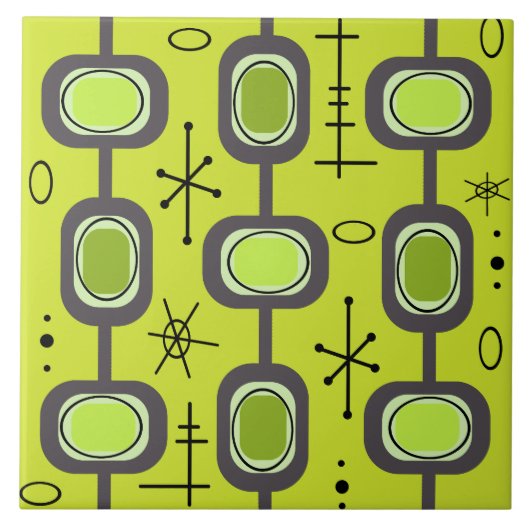 Ruimtevaardijkunst Geometrische kunst Chartreuse G Tegeltje (Voorkant)