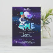 Ruimtevaart 1e verjaardag Melkweg Uitnodiging ruim (Staand voorkant)