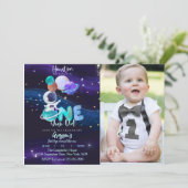 Ruimtevaart 1e verjaardag Melkweg Uitnodiging ruim (Staand voorkant)