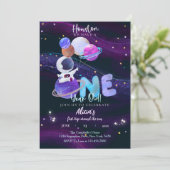 Ruimtevaart 1e verjaardag Melkweg Uitnodiging ruim (Staand voorkant)