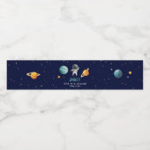 Ruimtevaart 2e reis rond de zon astronaut waterfles etiket (Enkel label)