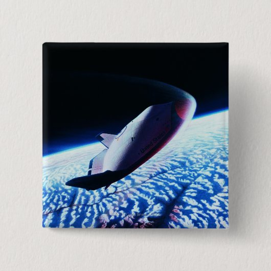 Ruimtevaart 3 vierkante button 5,1 cm (Voorkant)