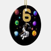 Ruimtevaart 6 jaar oude 6e verjaardag keramisch ornament (Rechts)