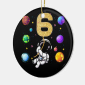 Ruimtevaart 6 jaar oude 6e verjaardag keramisch ornament (Links)