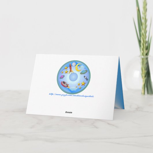 Ruimtevaart 6e. Verjaardag Kaart (Achterkant)