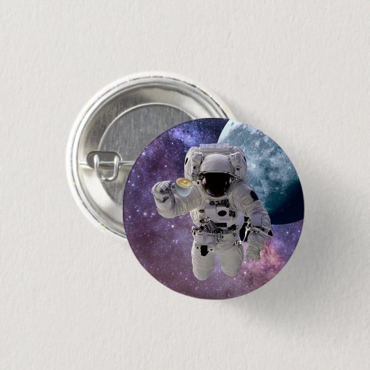 Ruimtevaart, astronaut, koffie-Button Ronde Button 3,2 Cm (Voorkant /achterkant)
