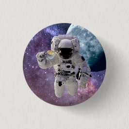 Ruimtevaart, astronaut, koffie-Button Ronde Button 3,2 Cm
