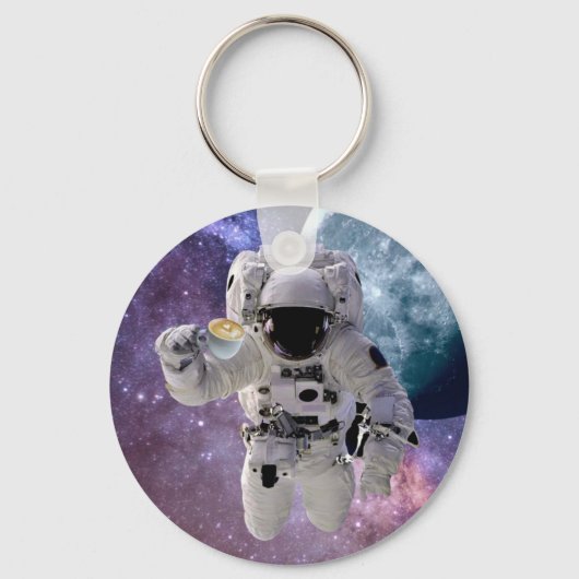 Ruimtevaart, astronaut, koffie-Sleutelhanger Sleutelhanger (Voorkant)