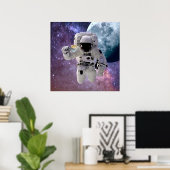 Ruimtevaart, astronaut, koffiebergover poster (Thuiskantoor)