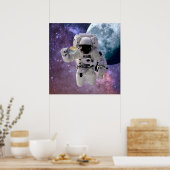 Ruimtevaart, astronaut, koffiebergover poster (Keuken)