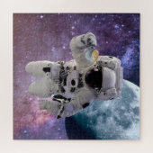 Ruimtevaart, astronaut, koffiedop legpuzzel (Horizontaal)