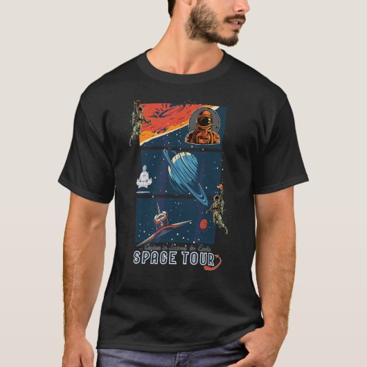 Ruimtevaart  Astronaut Retro Rocket Planet T-shirt (Voorkant)