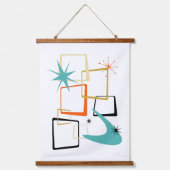 Ruimtevaart Atomic Age Abstracte Pleinen Midden-Ee Hangend Wandkleed (Voorkant)