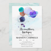 Ruimtevaart Baby shower Uitnodiging Galaxy Buitenr (Voorkant / Achterkant)