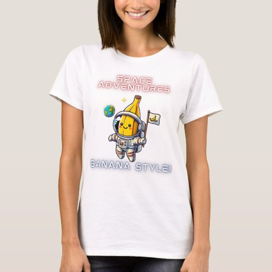 Ruimtevaart Banana Astronaut Adventures T-shirt (Voorkant)