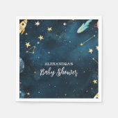Ruimtevaart Buitenste Baby shower Navy Servet (Voorkant)
