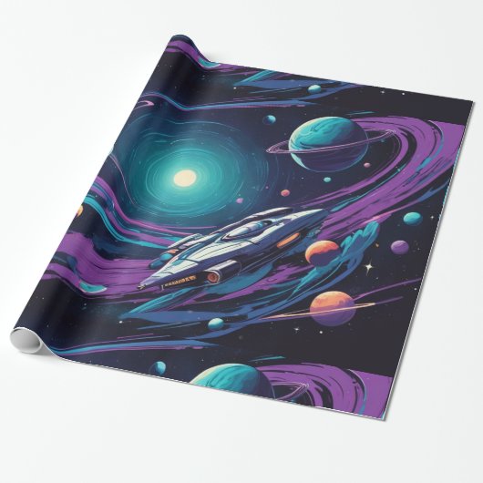 Ruimtevaart Cadeaupapier (Uitgerold)