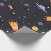 Ruimtevaart en raketten cadeaupapier (Hoek)