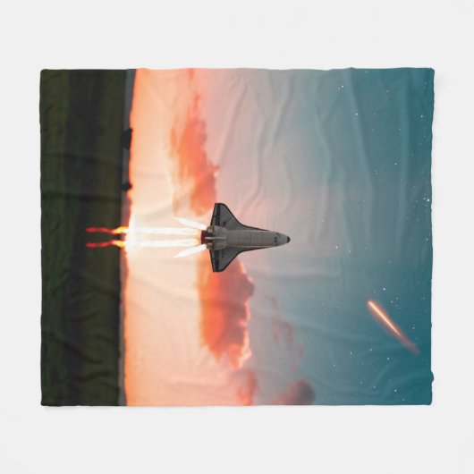 Ruimtevaart Fleece Deken (Voorkant (Horizontaal))