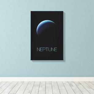 Ruimtevaart, Galaxy, Zonnestelsel, Planeet Neptunu Canvas Afdruk