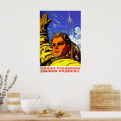 Ruimtevaart, glorie naar onze zonden, Sovjet-propa Poster (Keuken)