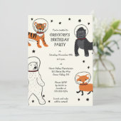 Ruimtevaart is Wilde Dierlijke Astronauts Partij Kaart (Staand voorkant)