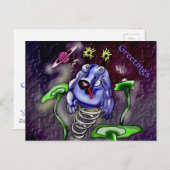 Ruimtevaart koe in de ruimte briefkaart (Voorkant / Achterkant)