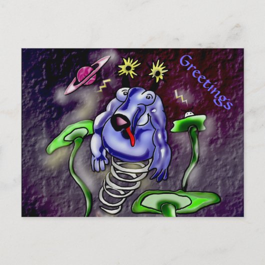 Ruimtevaart koe in de ruimte briefkaart (Voorkant)