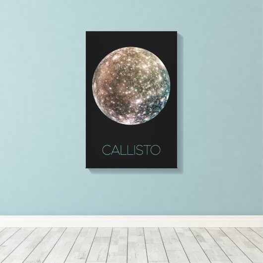 Ruimtevaart, Kosmos, Zonnestelsel, Maan Callisto Canvas Afdruk (Insitu (Houten vloer))