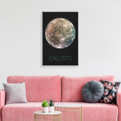 Ruimtevaart, Kosmos, Zonnestelsel, Maan Callisto Canvas Afdruk (Insitu (Woonkamer))