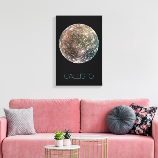 Ruimtevaart, Kosmos, Zonnestelsel, Maan Callisto Canvas Afdruk (Insitu (Woonkamer))