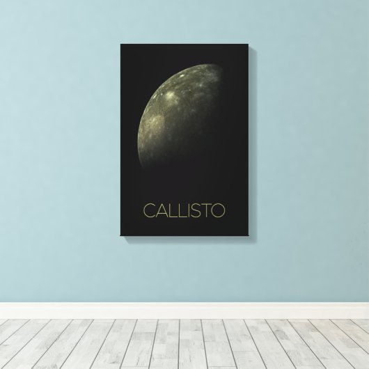 Ruimtevaart, Kosmos, Zonnestelsel, Maan Callisto Canvas Afdruk (Insitu (Houten vloer))