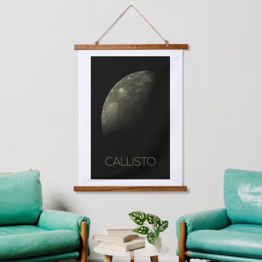 Ruimtevaart, Kosmos, Zonnestelsel, Maan Callisto Hangend Wandkleed (Woonkamer)