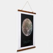 Ruimtevaart, Kosmos, Zonnestelsel, Maan Callisto Hangend Wandkleed (Gebogen)